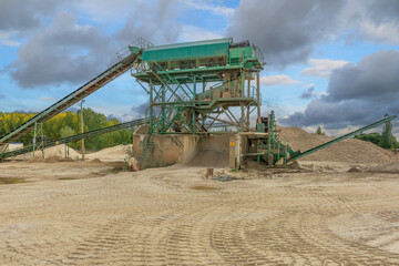 Fototapeta premium Cement factory empty and without activity due to the industrial and labor crisis during confinement
