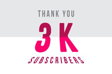 3 K  subscribers celebration greeting banner with Tiled Design