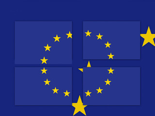 Banner with Flag of European Union