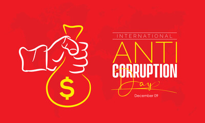 Vector illustration design concept of International Anti-Corruption Day observed on December 9