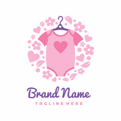 Circle Flowers Baby Clothes Logo Design