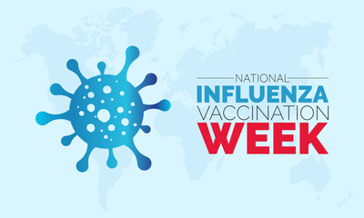 Vector illustration design concept of National Influenza Vaccination Week observed on December