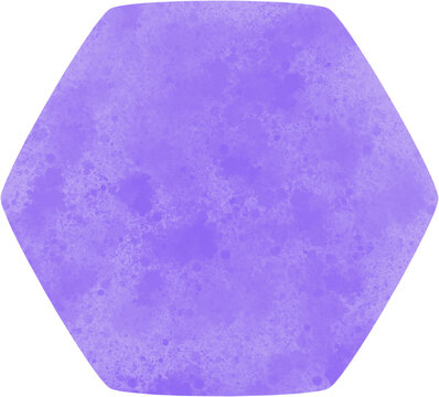 Violet watercolor rounded hexagon