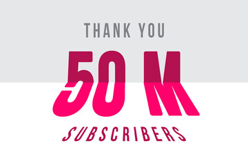 50 Million  subscribers celebration greeting banner with Tiled Design