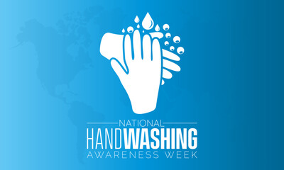 Vector illustration design concept of National Hand washing Awareness Week observed on December