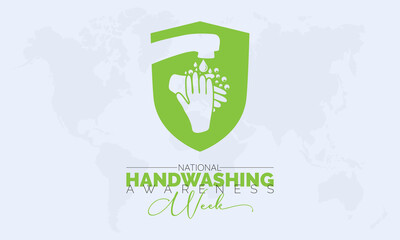 Vector illustration design concept of National Hand washing Awareness Week observed on December