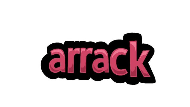 White screen animation video written ARRACK