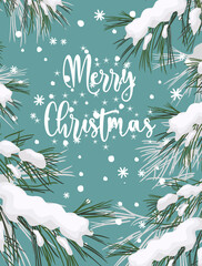 Winter forest . Christmas tree. Winter branch. Vector