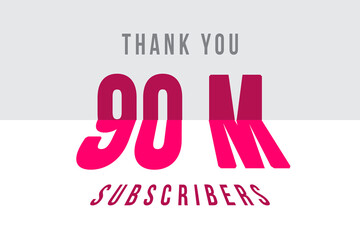 90 Million  subscribers celebration greeting banner with Tiled Design