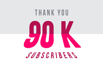 90 K  subscribers celebration greeting banner with Tiled Design