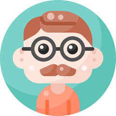 Obraz premium Male avatar profile flat icon