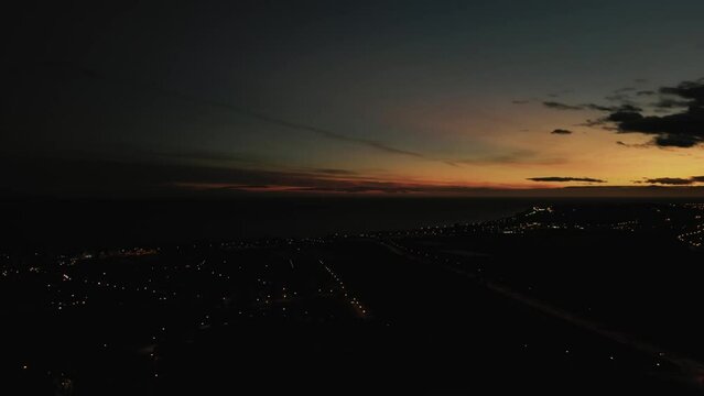 aerial shot of sunset in Torre del Mar, M&aacute;laga