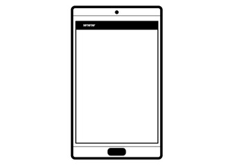 Illustration of a smartphone with the word www