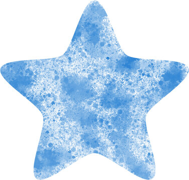 Blue watercolor rounded star
