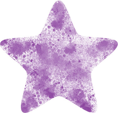Violet watercolor rounded star