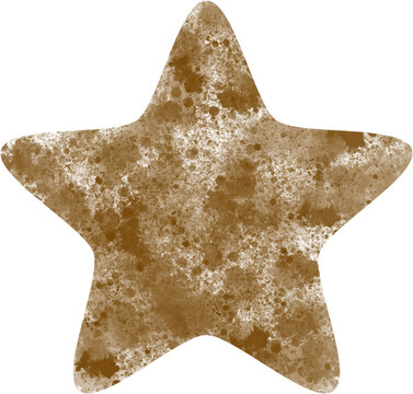Brown watercolor rounded star