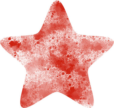 Dark red watercolor rounded star