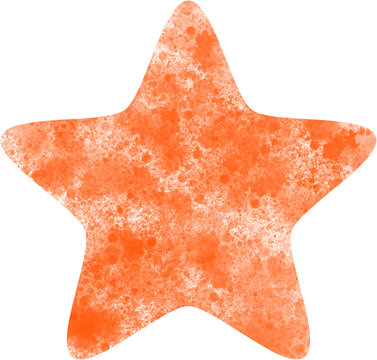 Orange watercolor rounded star