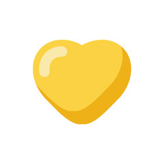 Gold heart cartoon. Valentine's Day.