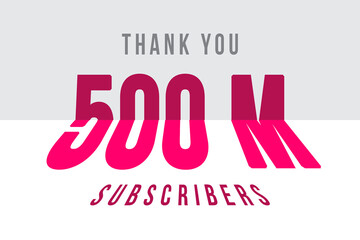 500 Million  subscribers celebration greeting banner with Tiled Design