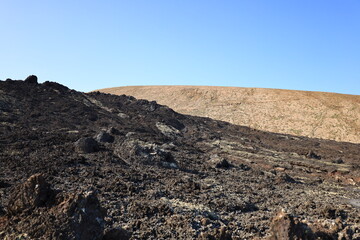 View on Caldera blanca which is located in the center of the island of Lanzarote, in the Canary Islands