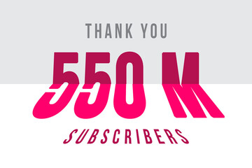 550 Million  subscribers celebration greeting banner with Tiled Design