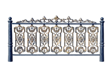 Old fence with cast components.