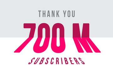 700 Million  subscribers celebration greeting banner with Tiled Design
