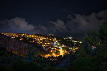 Night panorama of Marseilles, France