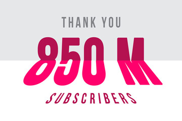 850 Million  subscribers celebration greeting banner with Tiled Design