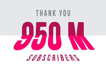 950 Million  subscribers celebration greeting banner with Tiled Design