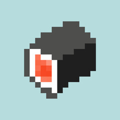 Sushi rolls pixel art isolated. 8 bit Traditional Japanese food. pixelated Vector illustration