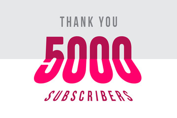 5000 subscribers celebration greeting banner with Tiled Design