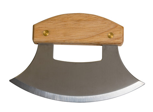Alaskan Ulu knife isolated against a white background