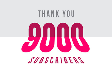 9000 subscribers celebration greeting banner with Tiled Design