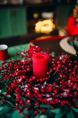 Christmas home decor element close up. Christmas and New Year concept.