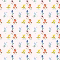 colorful seamless floral pattern. pattern with flowers and leaves. floral pattern fabric. floral background illustration.