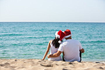 santa claus on the beach