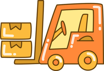 forklift icon doodle illustration
