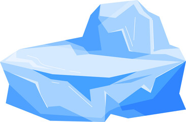 Numbers and symbols made from pieces of ice and snow chunks, big icebergs, severe frost elements for design, snowflakes cartoon style, vector illustration