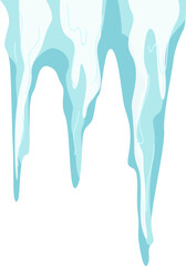 Pieces of ice and snow chunks, big icebergs, severe frost elements for design, snowflakes cartoon style, vector illustration