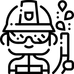 Fireman professional career avatar profile line icon