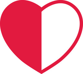 Heart flat icon. Vector illustration.