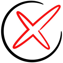 Fototapeta premium sketch wrong mark symbol