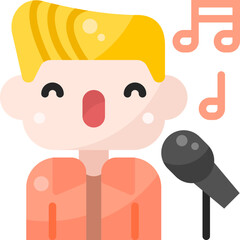 Singer professional career avatar profile flat icon