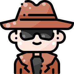 Detective professional career avatar profile filled color line icon