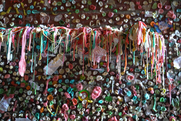 Close up of a gum wall
