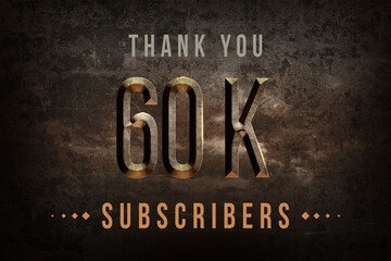 Fototapeta premium 60 K subscribers celebration greeting banner with Historical Design
