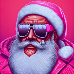 Retro Vintage Pink Santa Claus