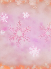 Snowflake background beautiful art watercolor block print design for poster, invitations, papers, wallpaper in winter colors and soft pastels. - 548038326